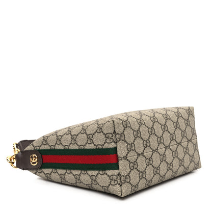Gucci GG Supreme Monogram Textured Calfskin Web Super Mini Ophidia Shoulder Bag Beige Ebony New Acero 4 of 10