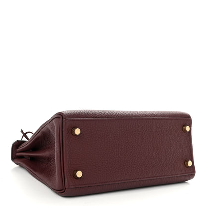Hermes Togo Kelly Retourne 25 Bordeaux 4 of 10