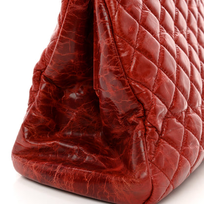 Chanel Glazed Calfskin Quilted Large Just Mademoiselle Bowling Bag Red 12 of 13