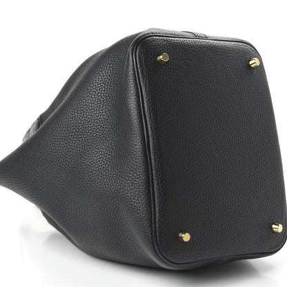 Hermes Taurillon Clemence Matte Alligator Picotin Lock Touch 22 MM Black 6 of 10