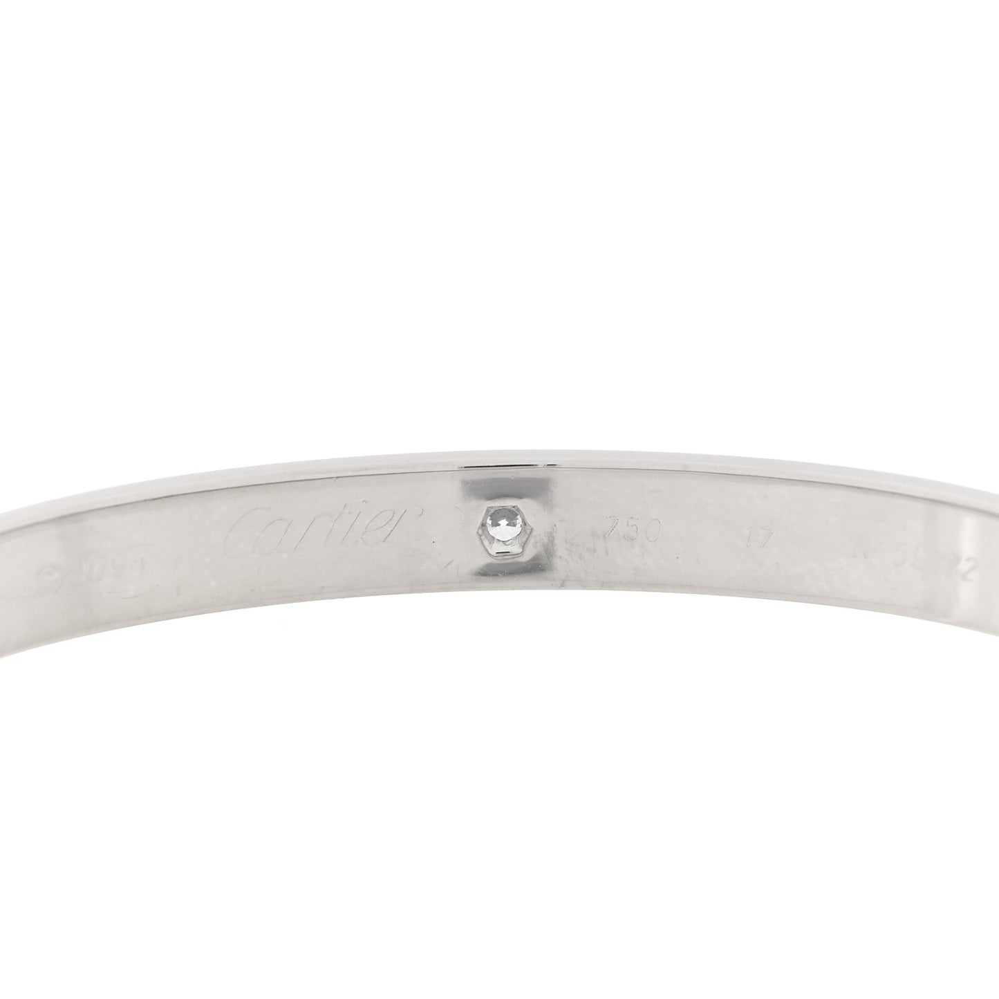 18K White Gold 6 Diamond LOVE Bracelet 17