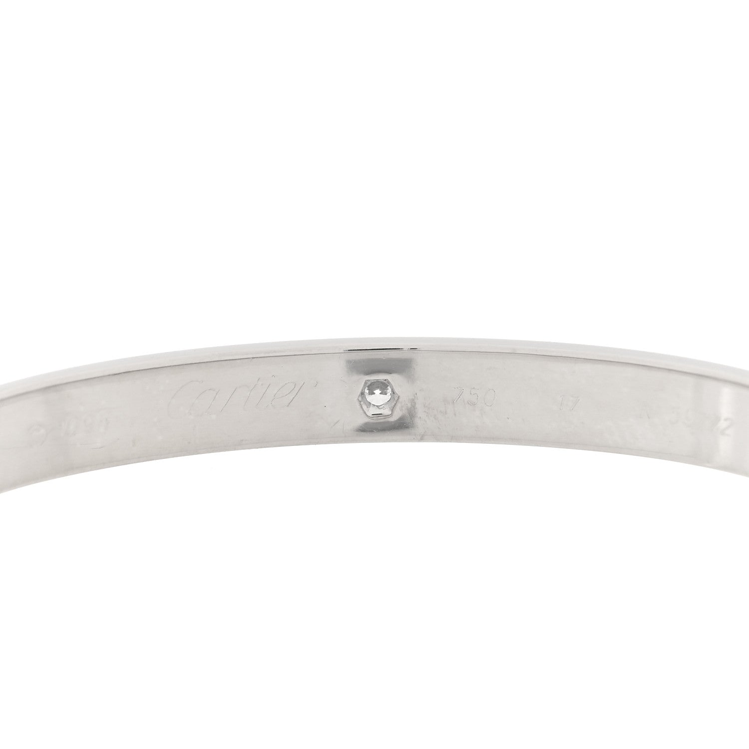 Cartier 18K White Gold 6 Diamond LOVE Bracelet 17 3 of 5
