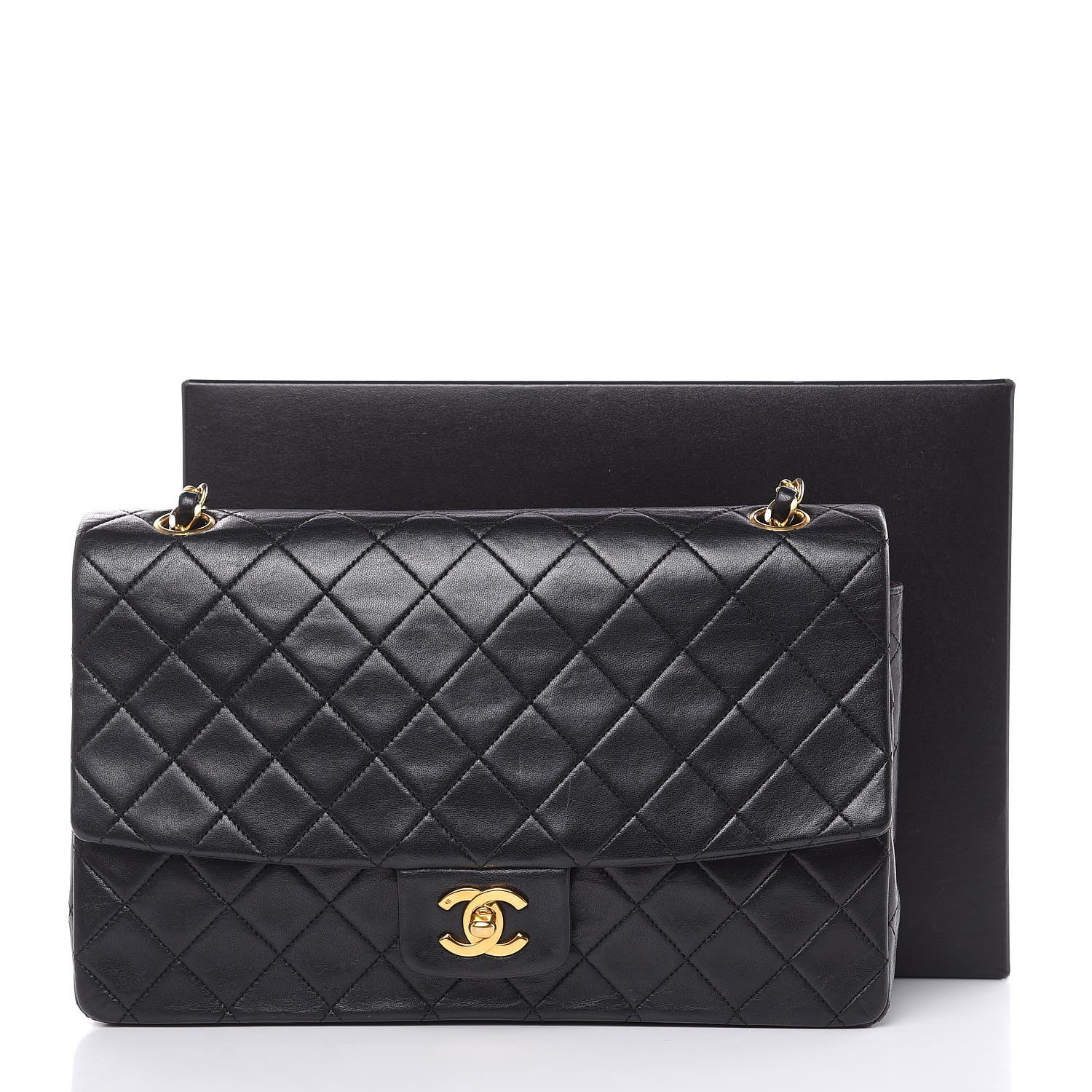 Chanel Lambskin Quilted Medium Single Flap Black 15 of 15