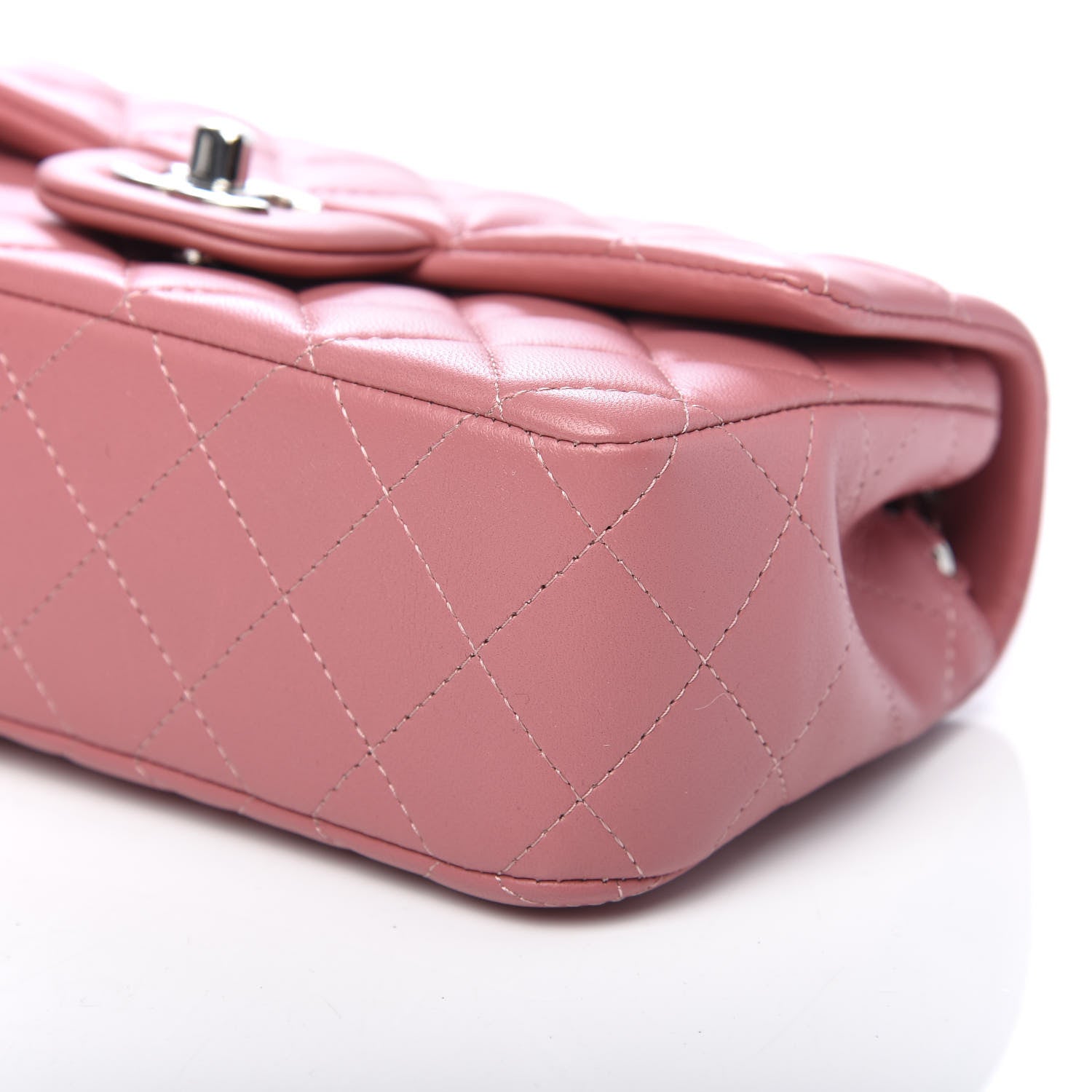 Chanel Lambskin Quilted Mini Rectangular Flap Pink 9 of 11