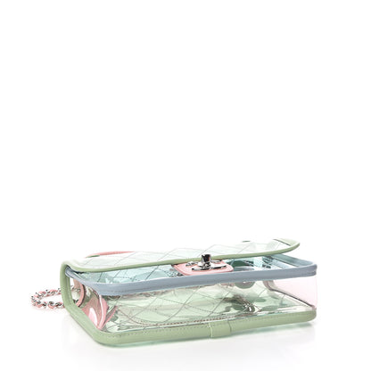 Chanel Lambskin PVC Quilted Mini Coco Splash Flap Blue Green 3 of 9