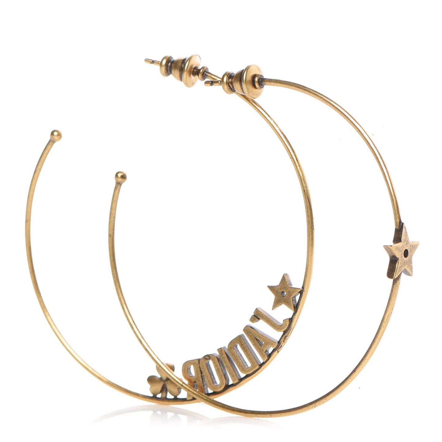 Metal J'Adior Hoop Earrings Aged Gold
