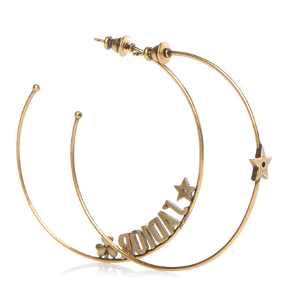 Christian Dior Metal J'Adior Hoop Earrings Aged Gold 1 of 4
