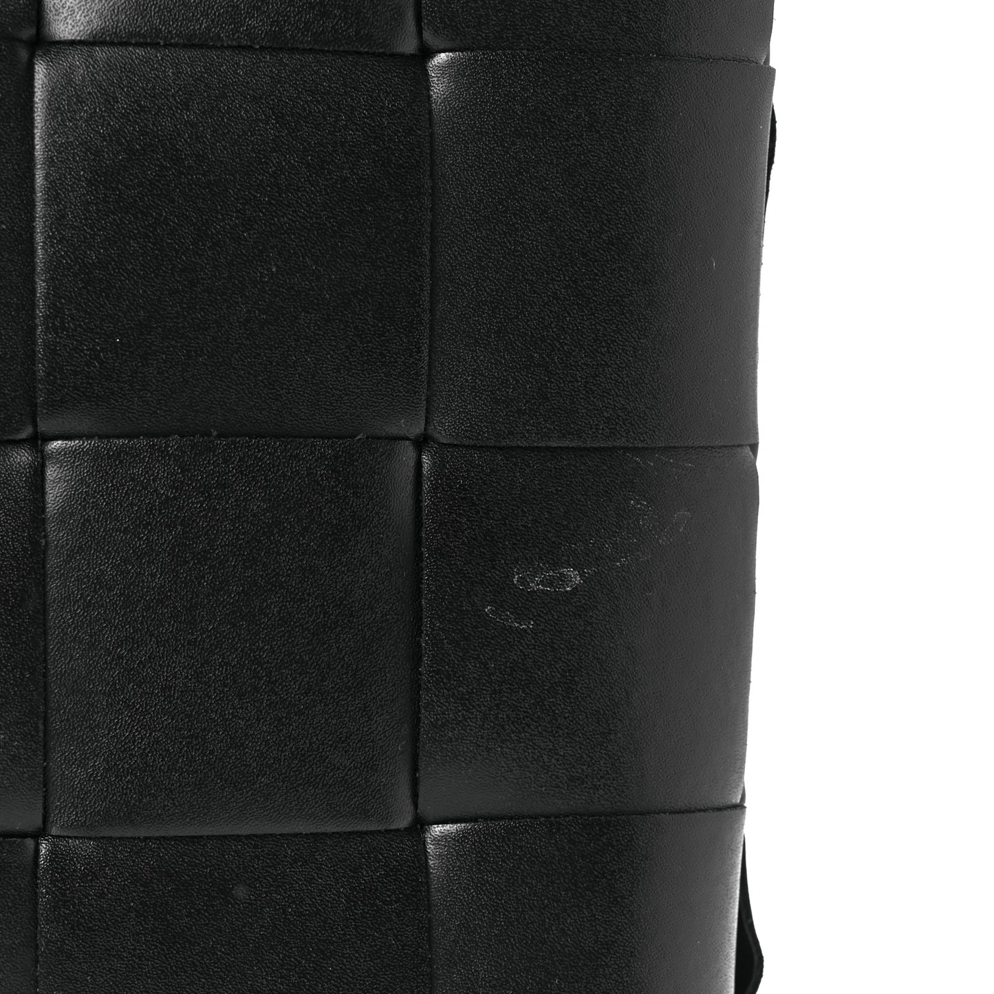Nappa Maxi Intrecciato Medium Cassette Flat Zip Pouch Black