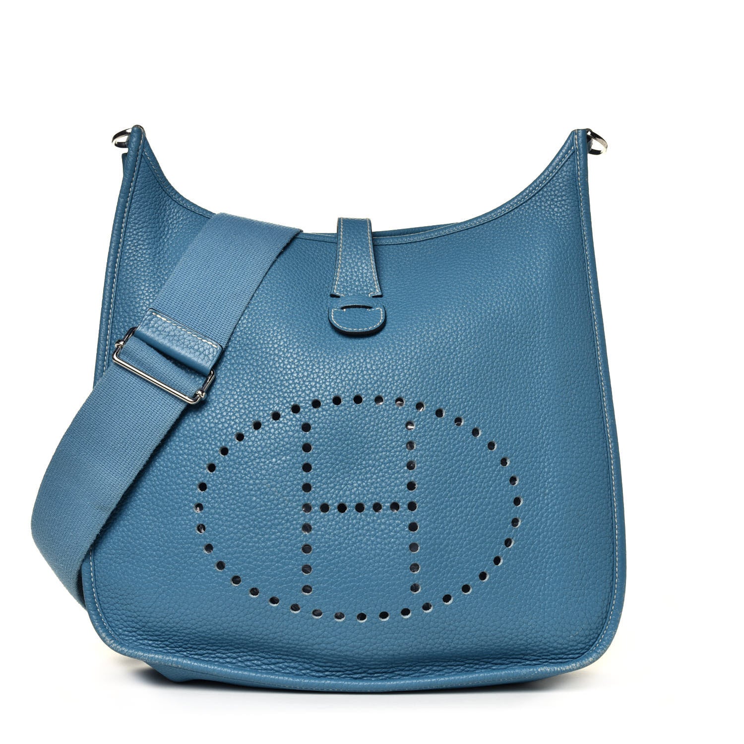 Hermes Taurillon Clemence Evelyne III GM Blue Jean 2 of 20