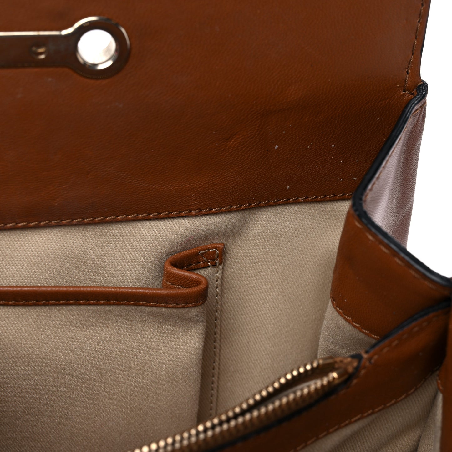 Vitello Lace Demetra Satchel Cognac