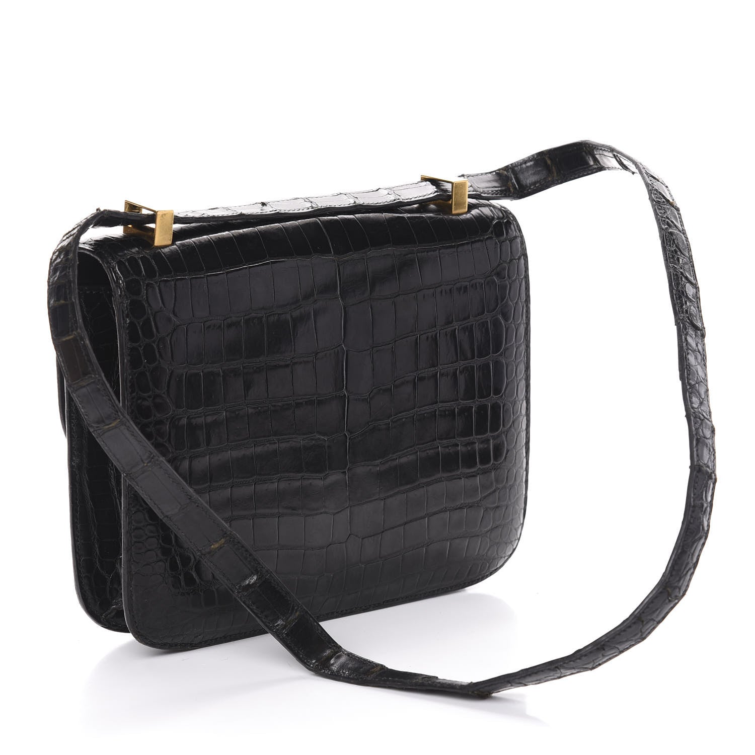Hermes Shiny Porosus Crocodile Constance 24 Black 3 of 20