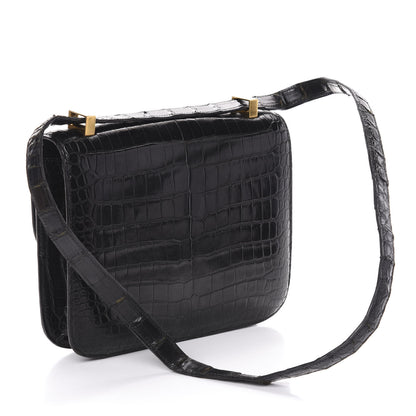 Hermes Shiny Porosus Crocodile Constance 24 Black 3 of 20