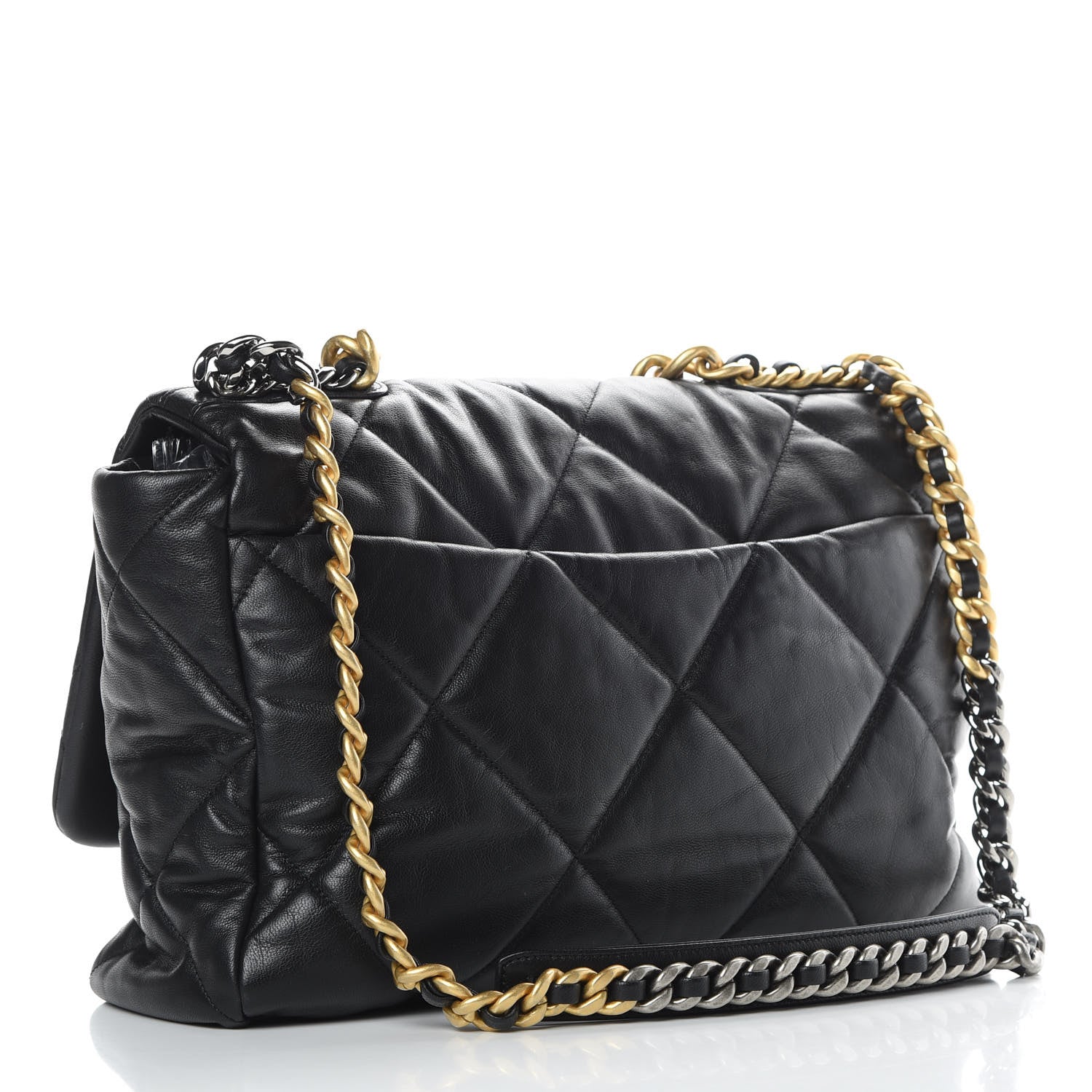Chanel Goatskin Quilted Maxi 19 Flap Black 3 of 11