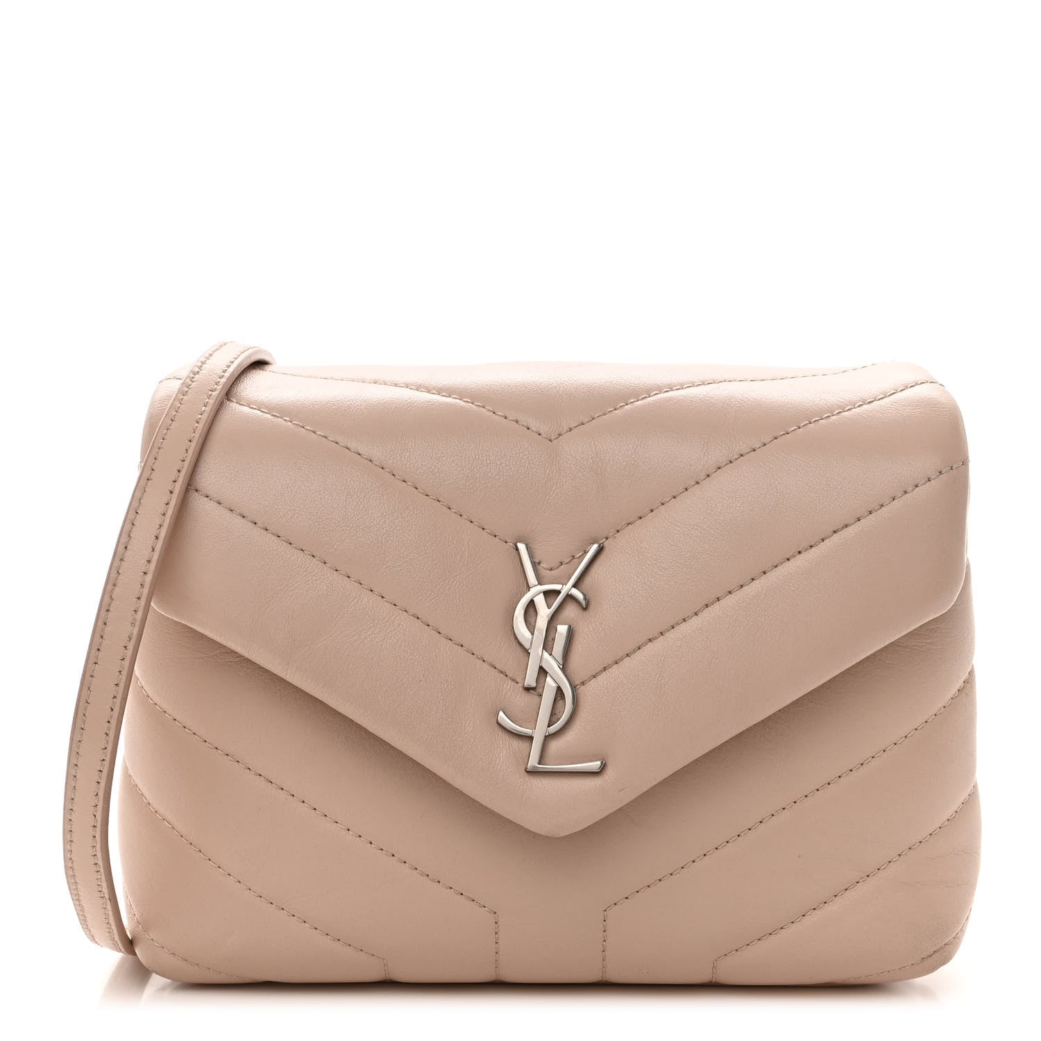 Saint Laurent Calfskin Y Quilted Monogram Toy Loulou Crossbody Bag Marble Pink 1 of 10
