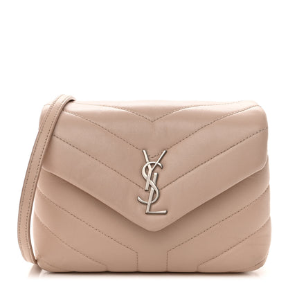 Saint Laurent Calfskin Y Quilted Monogram Toy Loulou Crossbody Bag Marble Pink 1 of 10