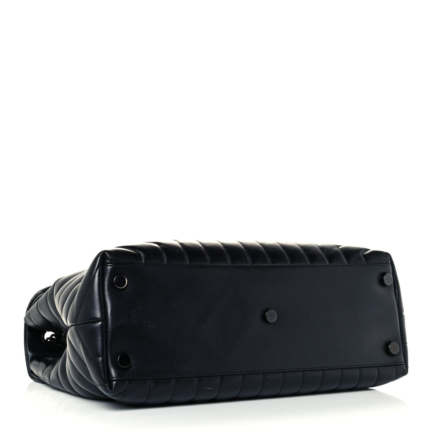 Calfskin Y Quilted Monogram Large Loulou Chain Satchel Black