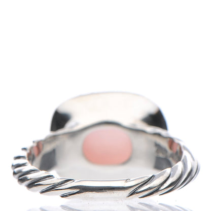 David Yurman Sterling Silver Diamond Rose Quartz 10mm Noblesse Ring 52 6 4 of 5