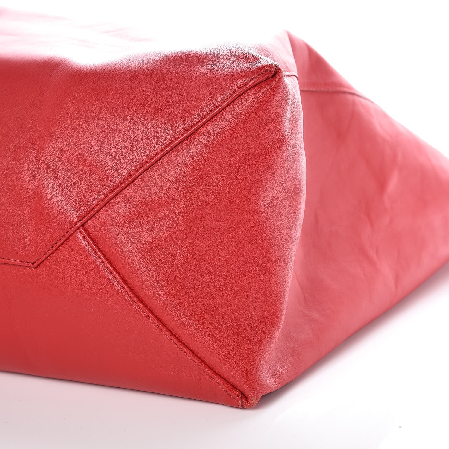 Celine Lambskin Horizontal Cabas Red 9 of 9