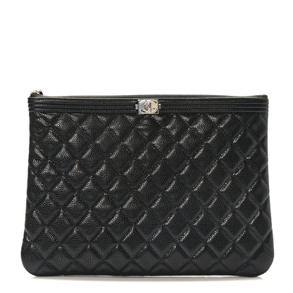 Chanel Caviar Quilted Medium Boy Cosmetic Case Black 1 of 8