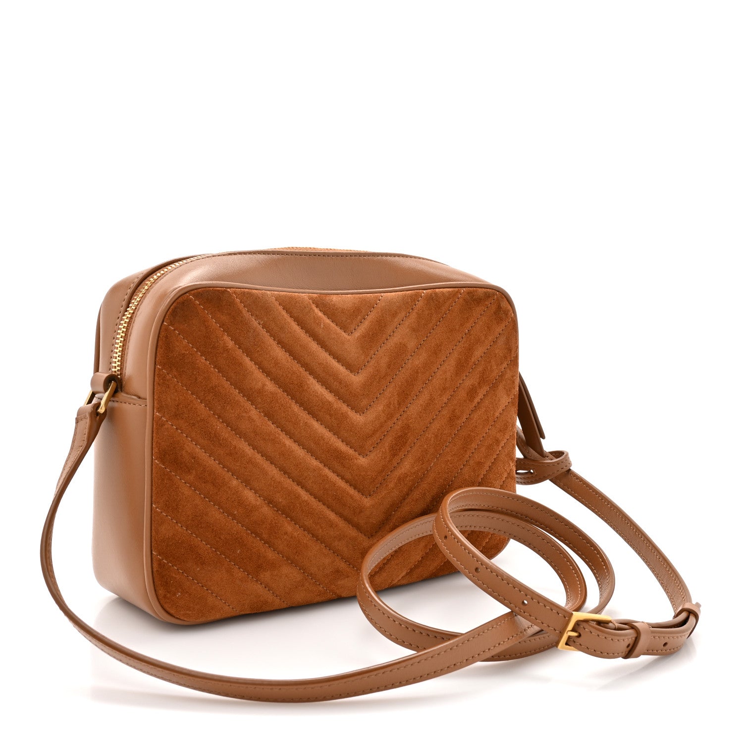 Saint Laurent Suede Matelasse Monogram Lou Camera Bag Cinnamon 3 of 12
