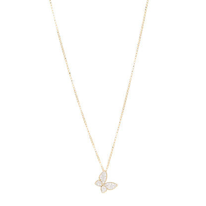 Roberto Coin 18K Yellow Gold Diamond Princess Butterfly Pendant Necklace 1 of 4