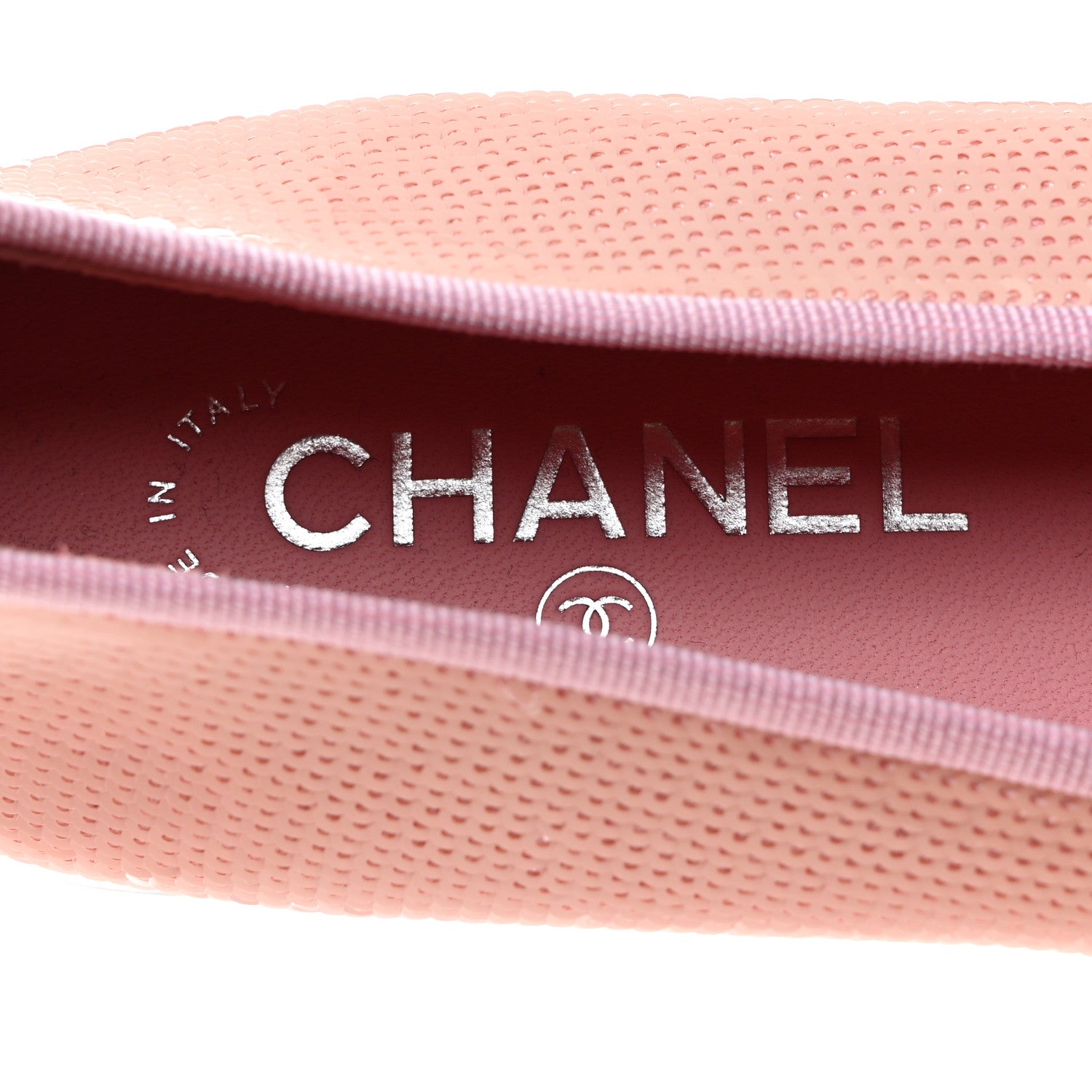 Chanel Sequin Grosgrain Cap Toe Ballerina Flats 38.5 Pink Black 7 of 8
