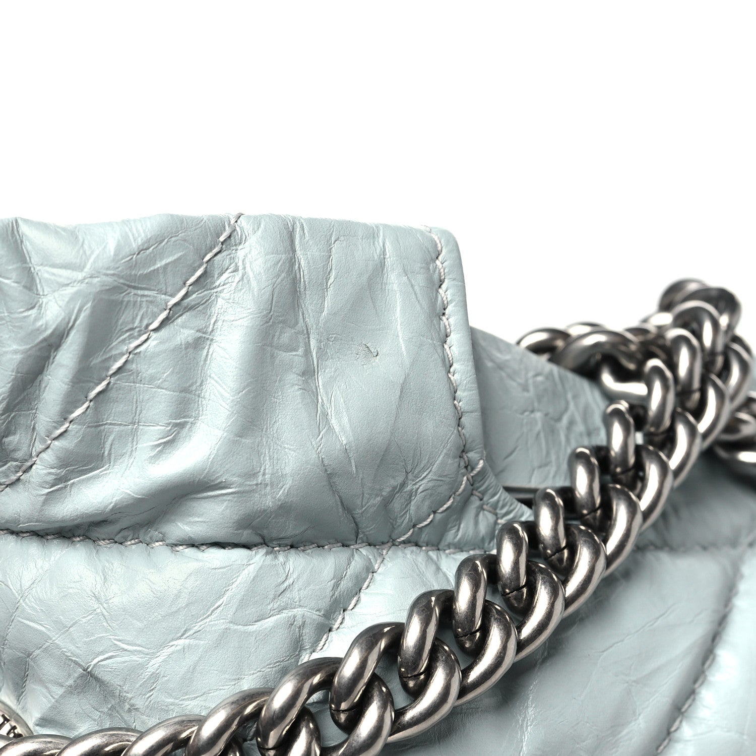 Balenciaga Crushed Calfskin Quilted Crush Small Tote Bag Light Blue 11 of 11