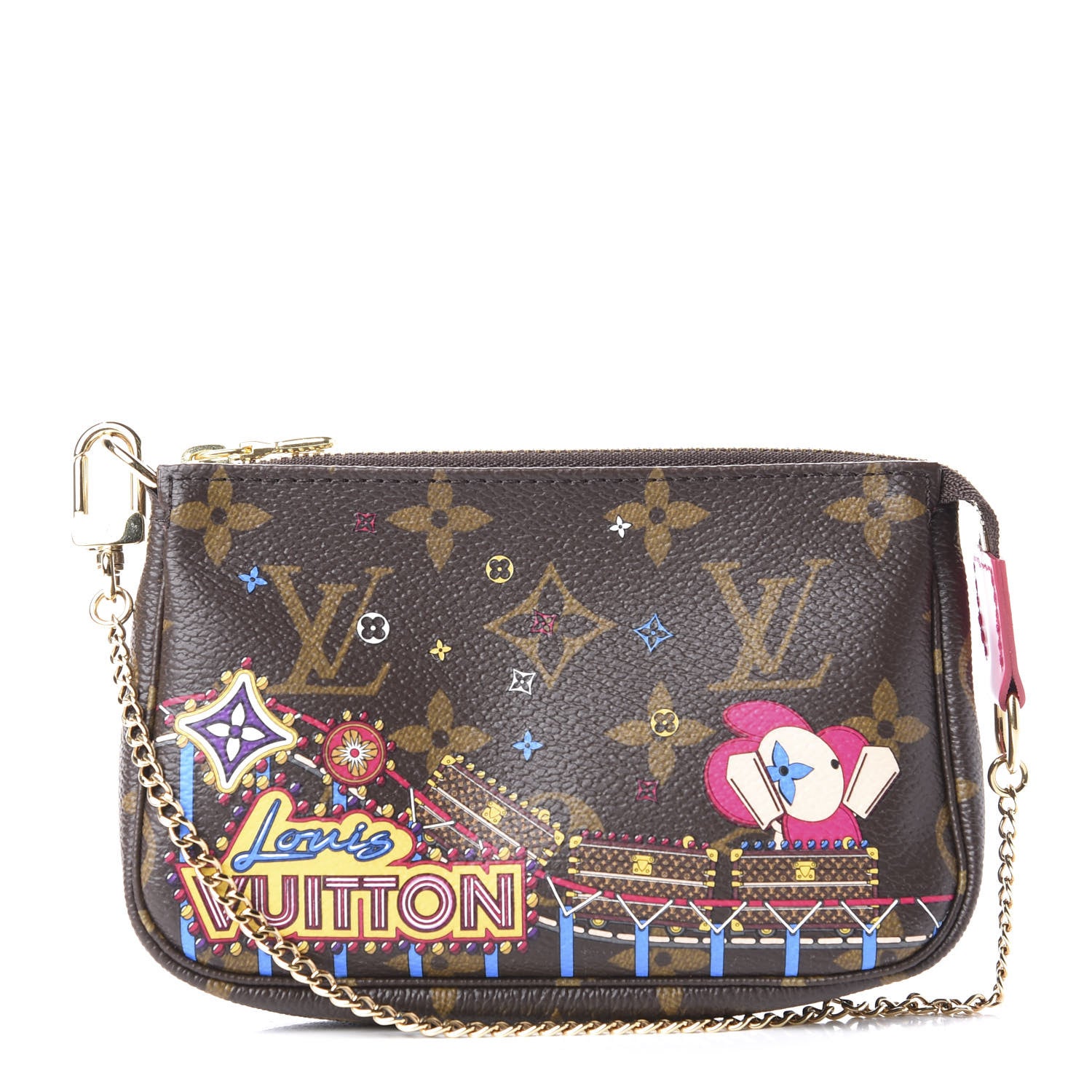 Louis Vuitton Monogram 2020 Christmas Animation Roller Coaster Mini Pochette Accessories Pivoine 1 of 10