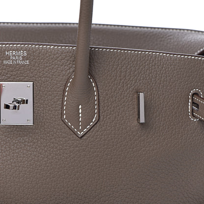 Hermes Taurillon Clemence Birkin 35 Etoupe 27 of 38