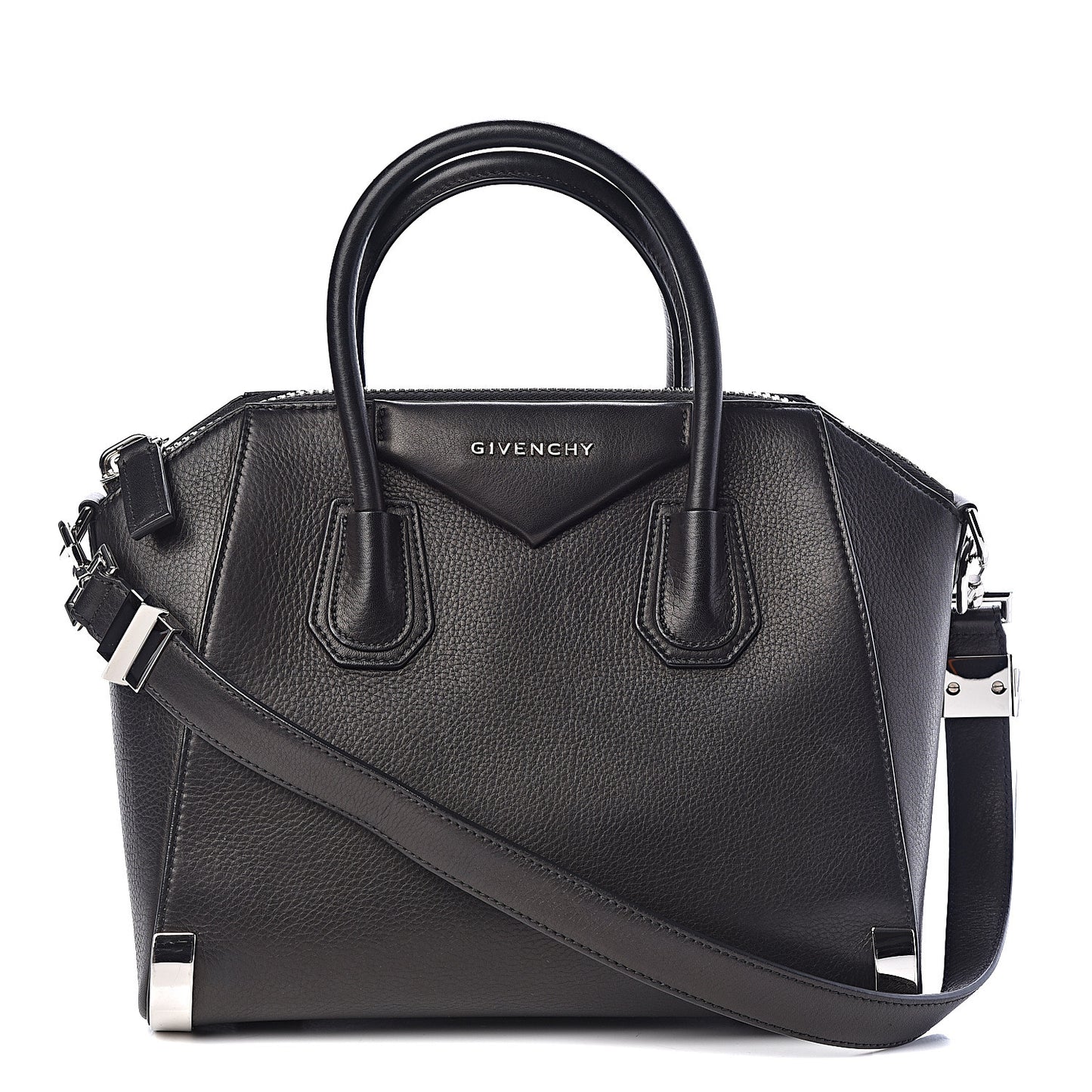 Sugar Goatskin Small Metal Corner Antigona Black