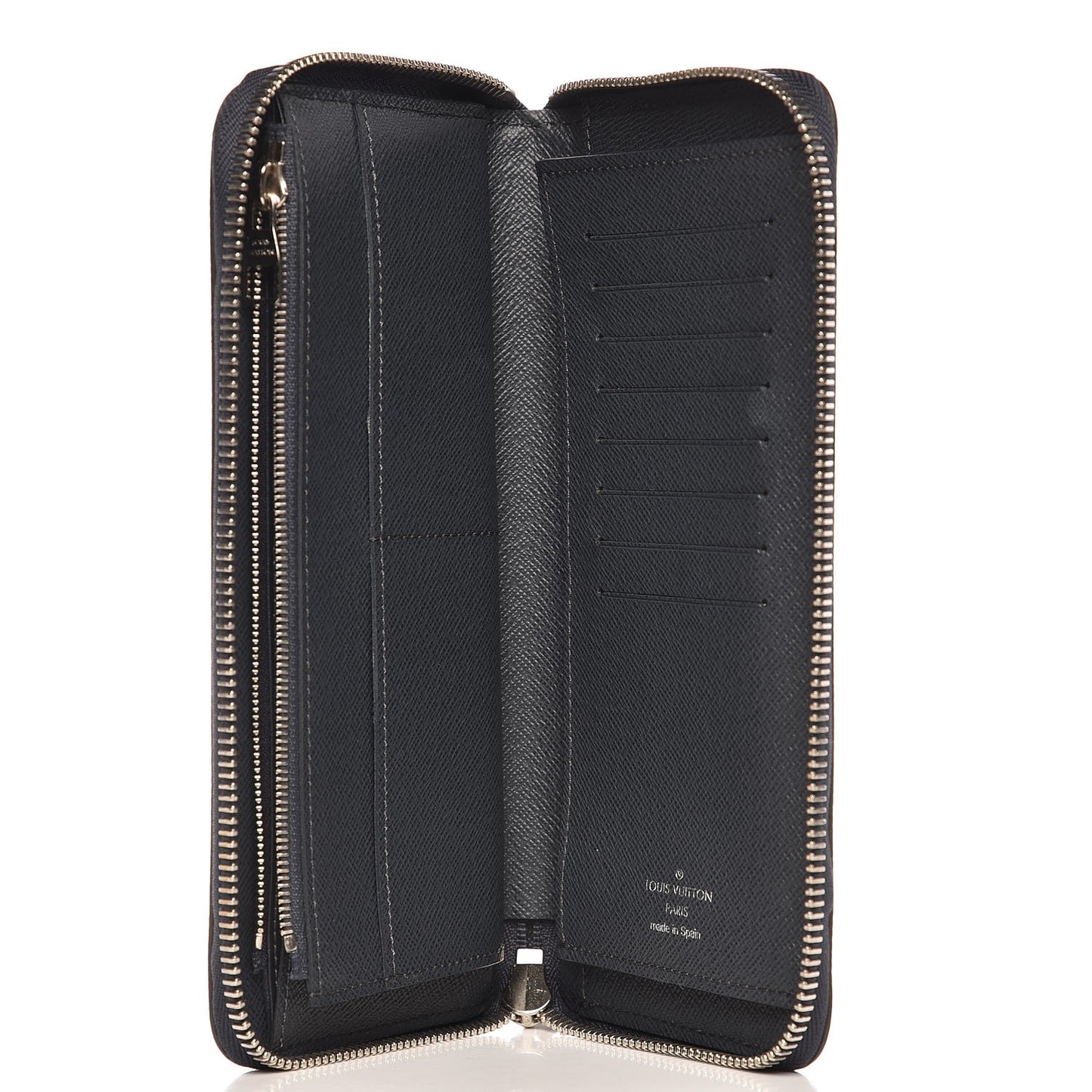 Epi Zippy Vertical Wallet Blue Nuit