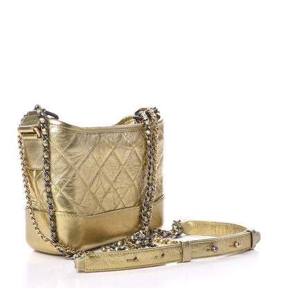 Chanel Metallic Aged Calfskin Quilted Small Gabrielle Hobo Gold 3 of 13