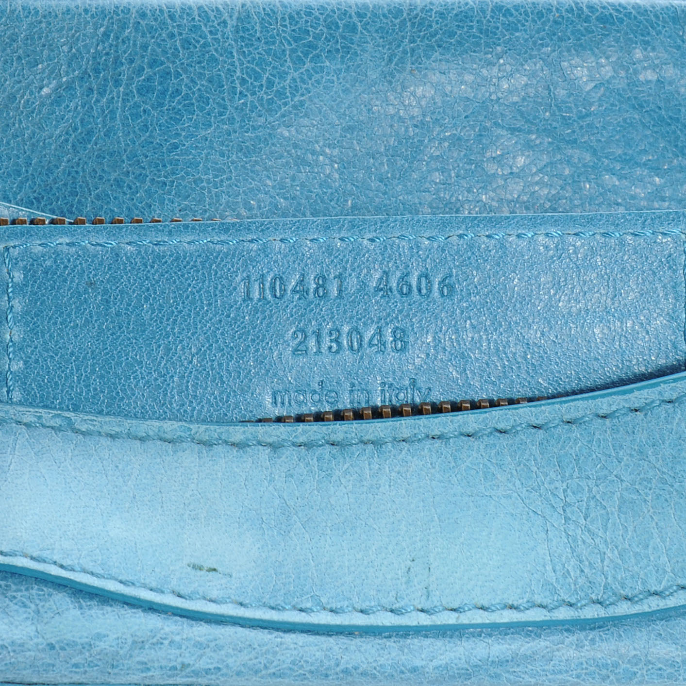 Balenciaga Chevre Porte Toilette Makeup Clutch Turquoise 7 of 7