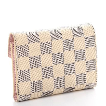 Louis Vuitton Damier Azur Victorine Wallet Rose Ballerine 3 of 10