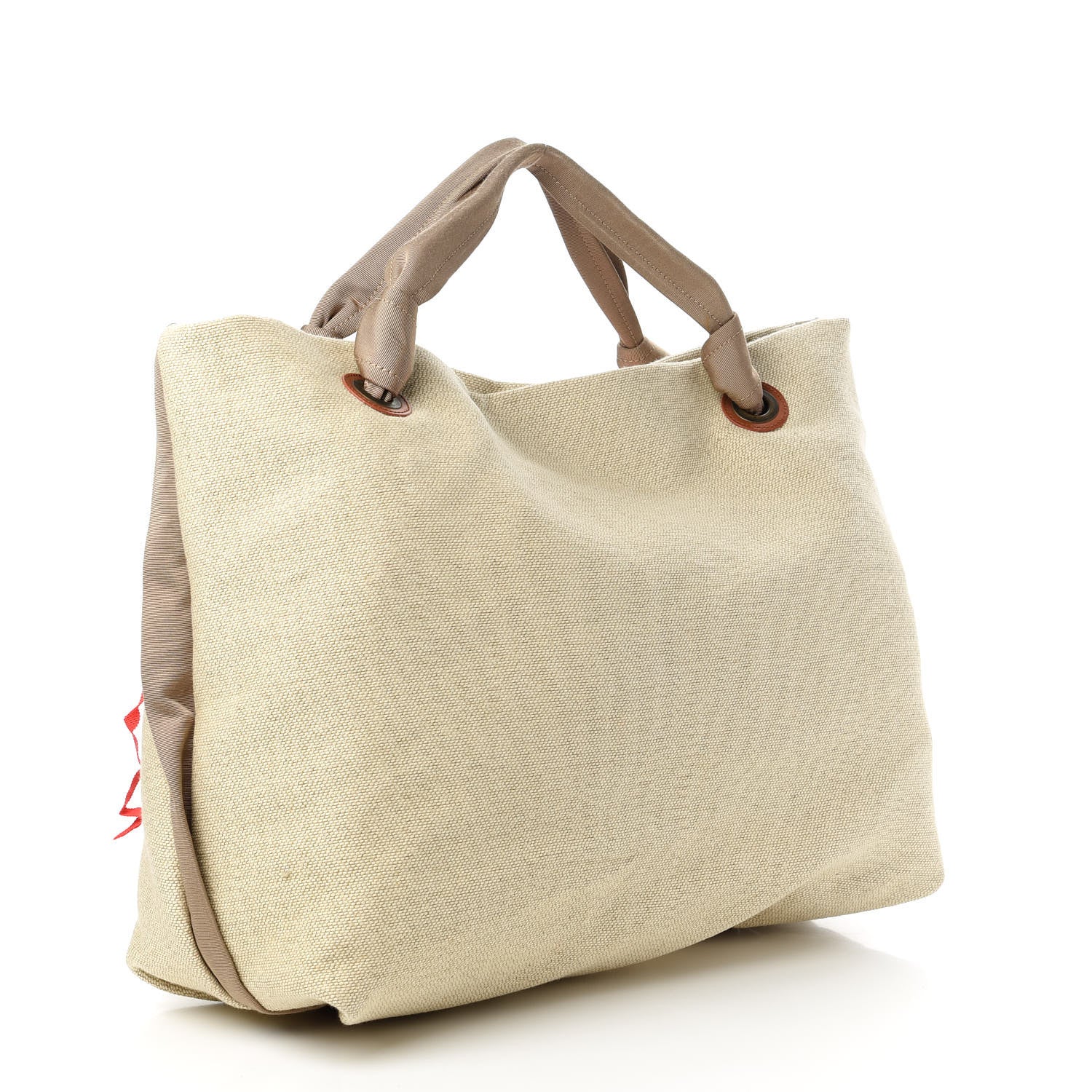 Lanvin Canvas Applique Flower Tote Beige 3 of 10