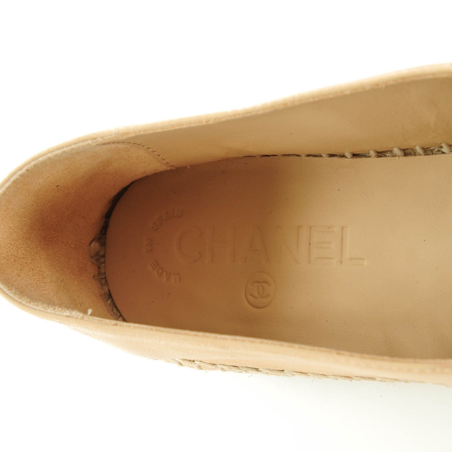 Lambskin CC Espadrilles 38 Beige Black