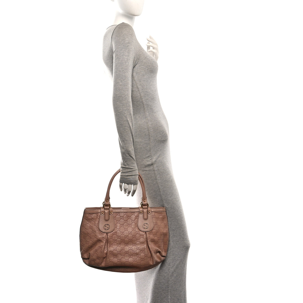 Guccissima Medium Scarlett Stud Tote Dusty Rose