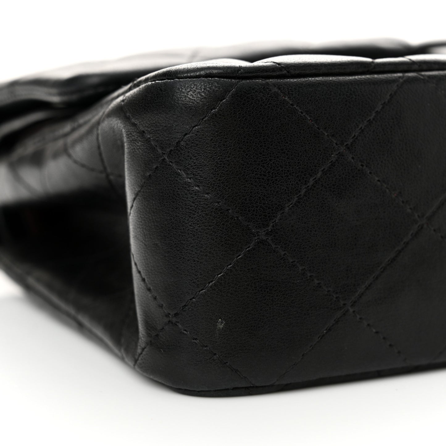 Lambskin Quilted Medium Double Flap Black