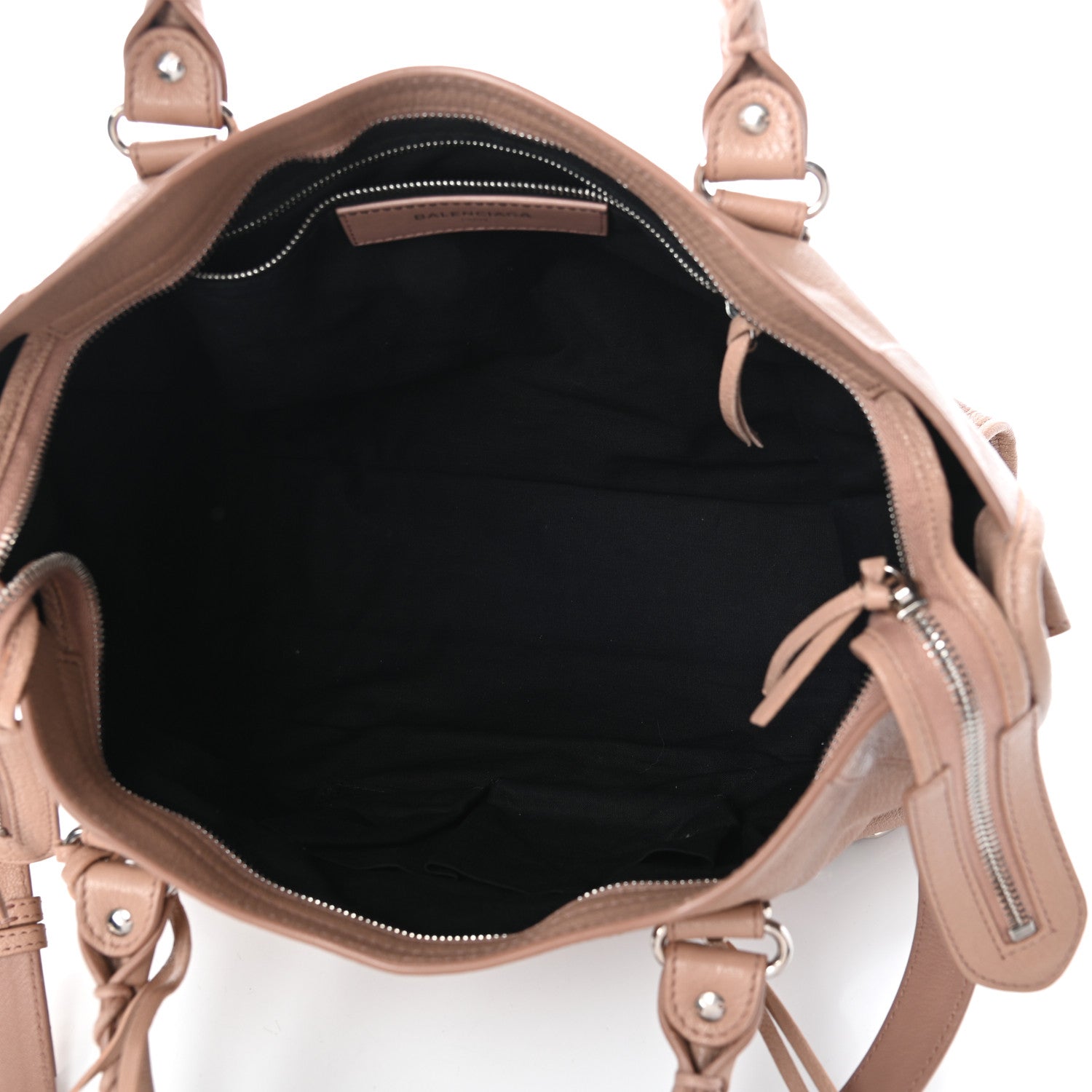 Balenciaga Shiny Goatskin Silver Metallic Edge Hardware City Rose Des Sables 5 of 9