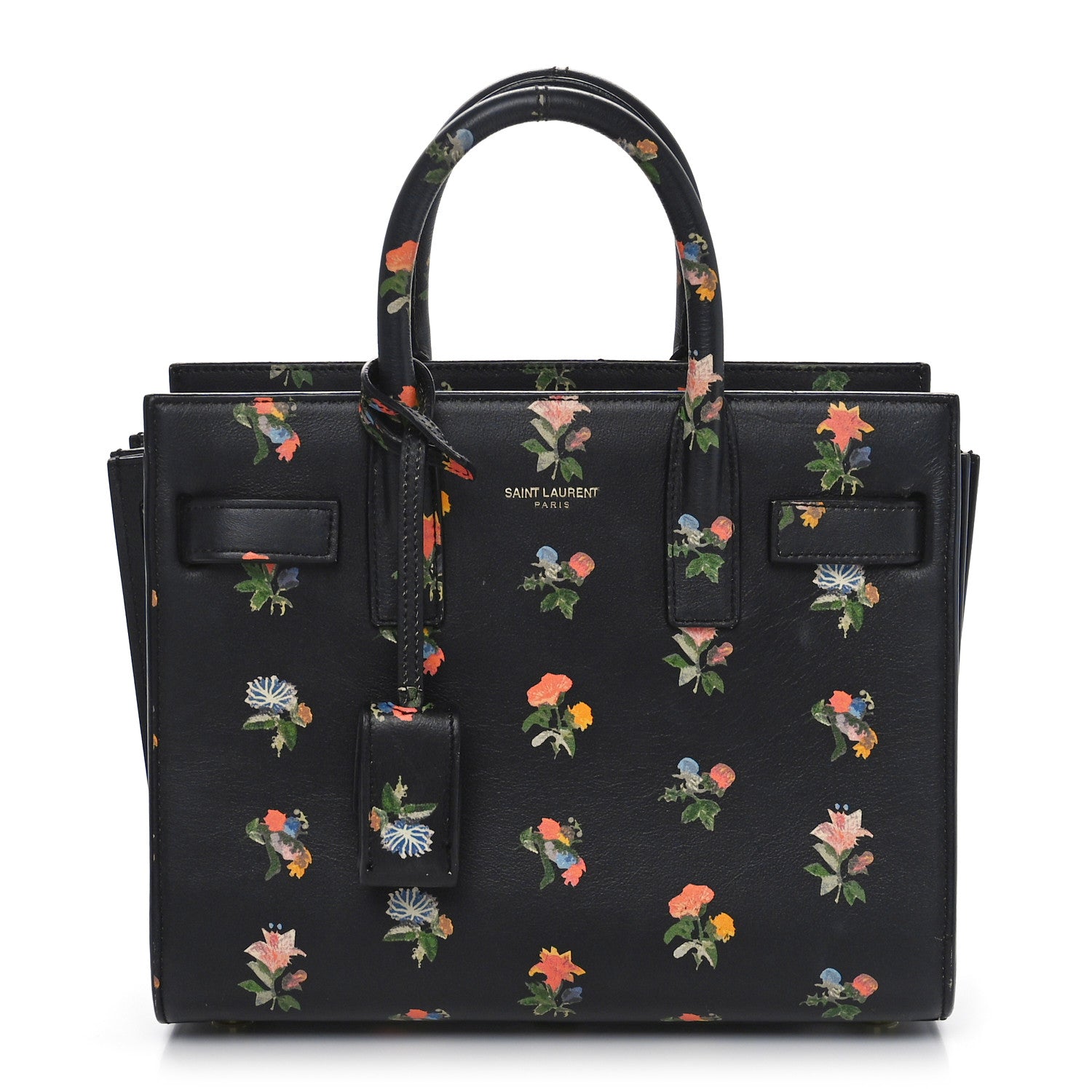 Saint Laurent Calfskin Prairie Printed Nano Sac De Jour Black 1 of 9