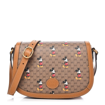 Gucci X DISNEY Mini Vintage GG Supreme Monogram Mickey Mouse Small Flap Messenger Bag Beige Vintage Sun Oil 1 of 11