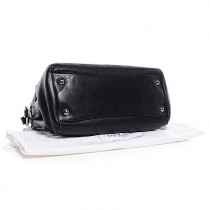 Prada Soft Calf Double Zip Shoulder Bag Black 4 of 9
