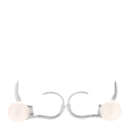 Mikimoto 18K White Gold Diamond Akoya Pearl 7.5mm Drop Earrings 3 of 6