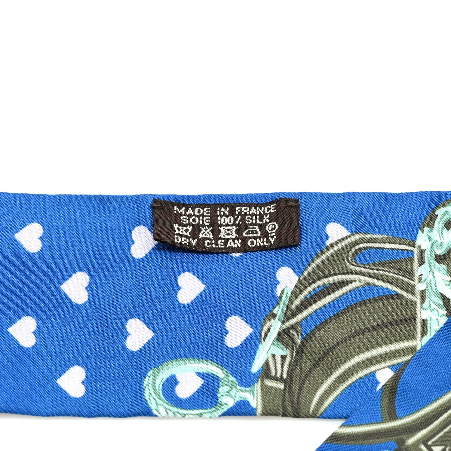 Hermes Silk Brides De Gala Love Twilly Cobalt Kaki Turquoise 4 of 4