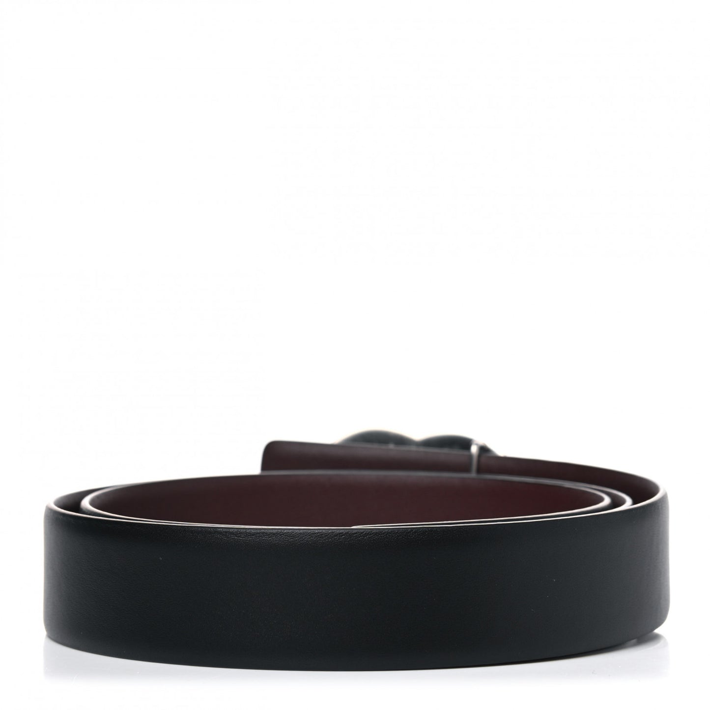 Calfskin CC Reversible Belt 90 Black Burgundy