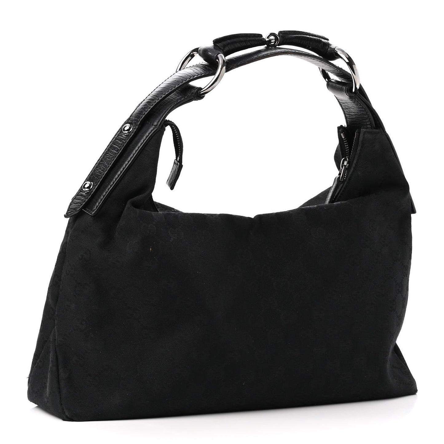 Monogram Medium Horsebit Chain Hobo Black
