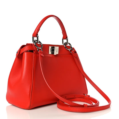 Fendi Nappa Mini Peekaboo Iconic Satchel Papavero 3 of 13