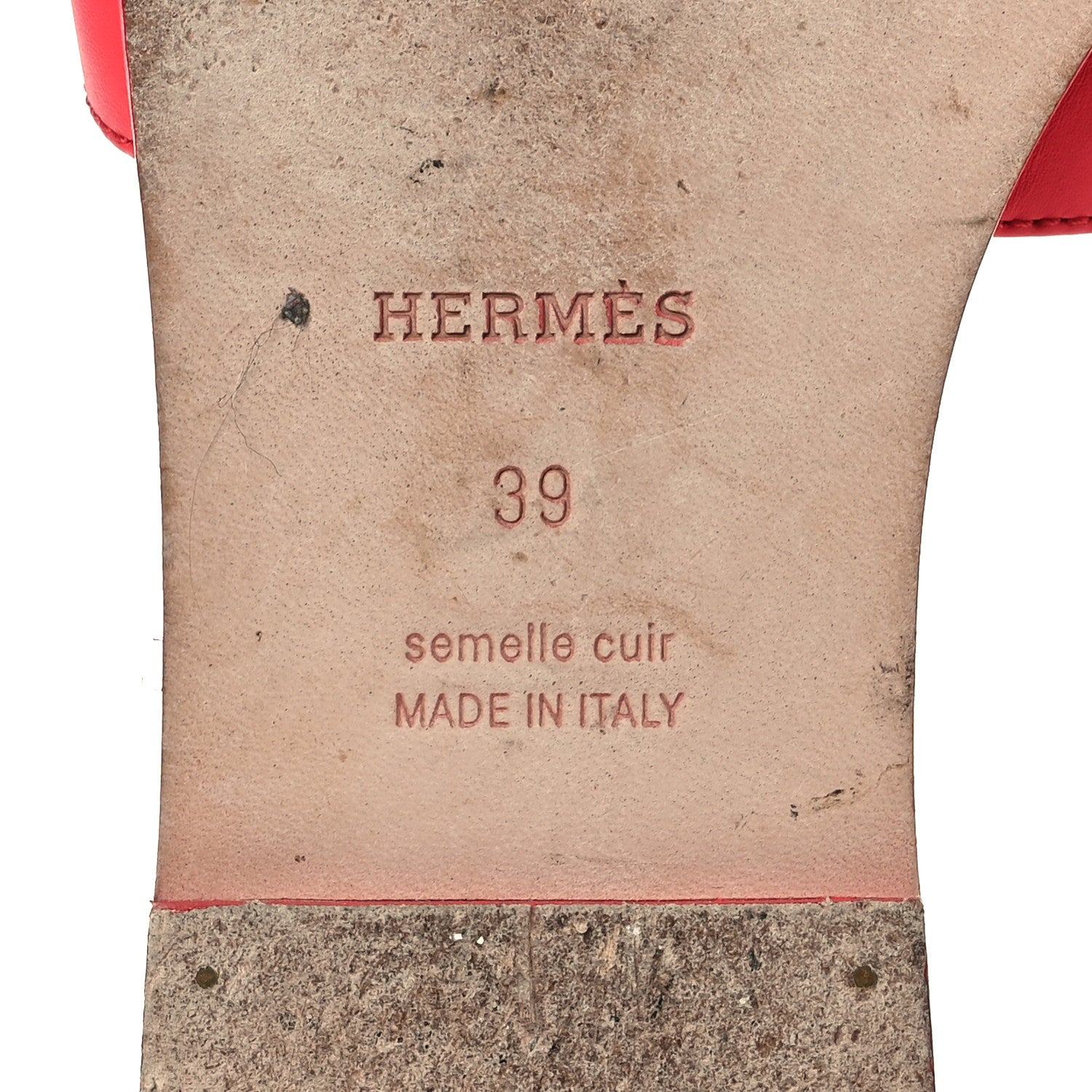 Hermes Box Calfskin Oran Sandals 39 Rouge Jaipur 8 of 14