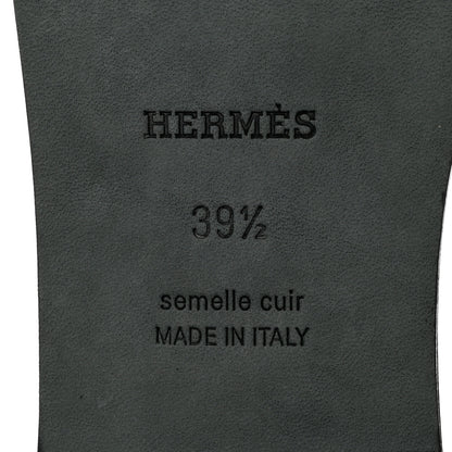 Hermes Box Calfskin Oran Sandals 39.5 Black 8 of 10