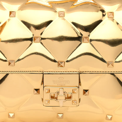Valentino Garavani Metallic PVC Candystud Top Handle Bag Gold 7 of 9